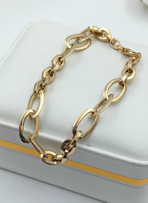 Złota bransoletka 19 cm próba 585 NOWA Duże oczka / Fajne Okazje