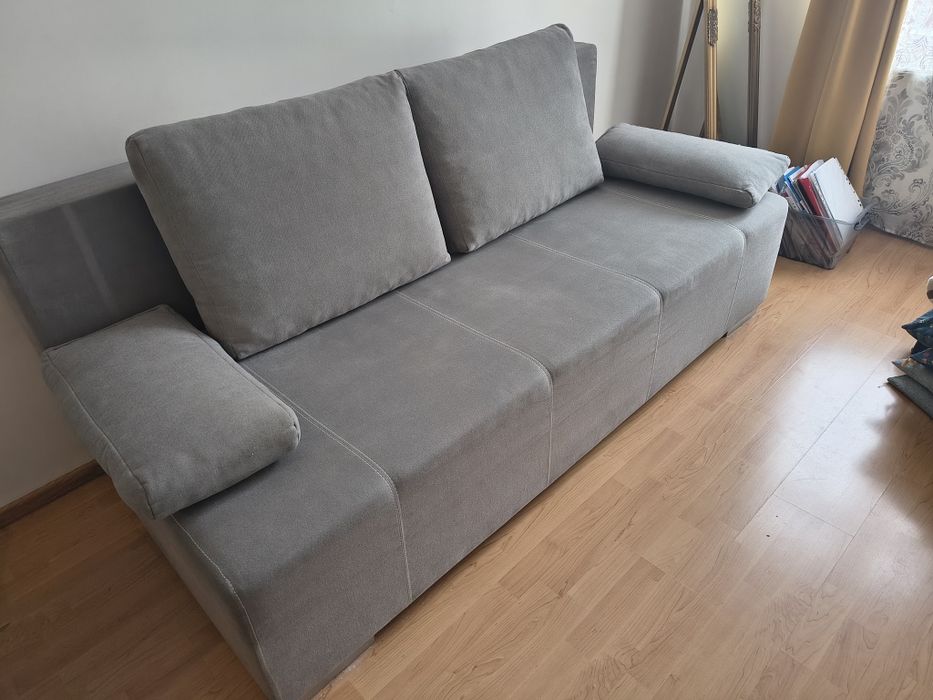 Sofa trzyosobowa Street IV LUX 3DL rozkładana z pojemnikiem szara