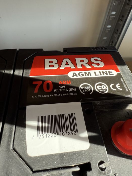 Akumulator BARS 12V 70Ah 760A AGM