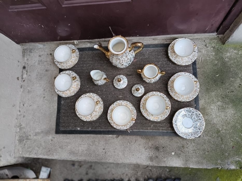 Zestaw porcelanowy serwis kawowy  Tirschenreuth z Bawarii z lat 60