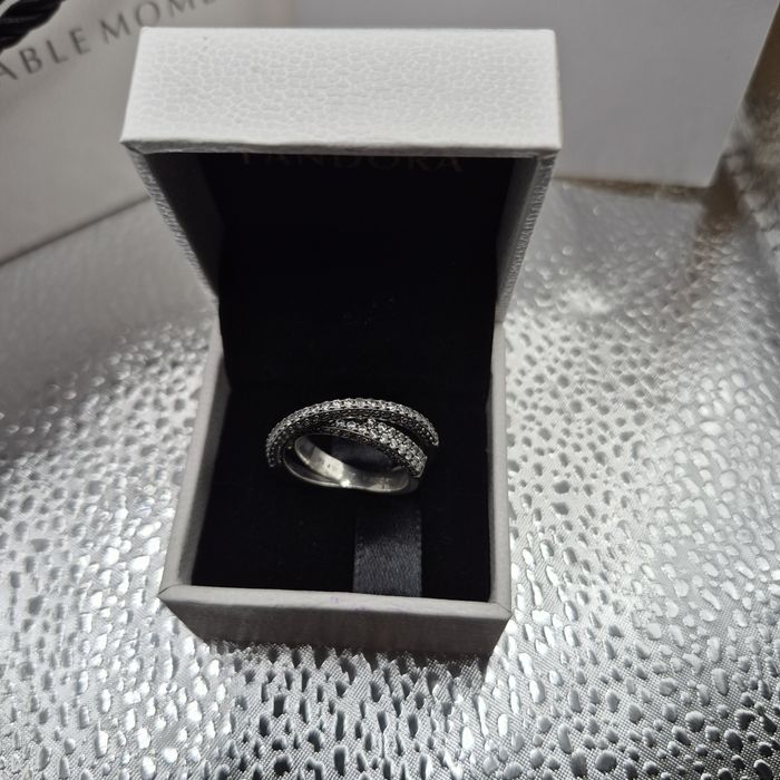 Anel Pandora Timeless Pavé Crossover Dual