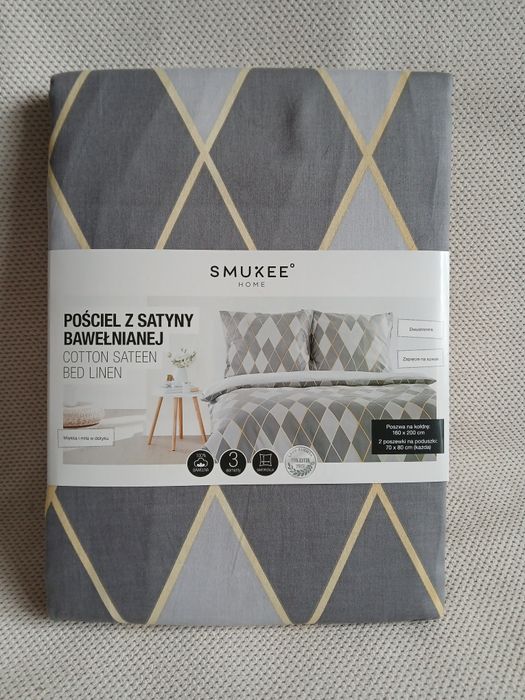 Smukee Komplet pościeli z satyny bawełnianej 160x200cm