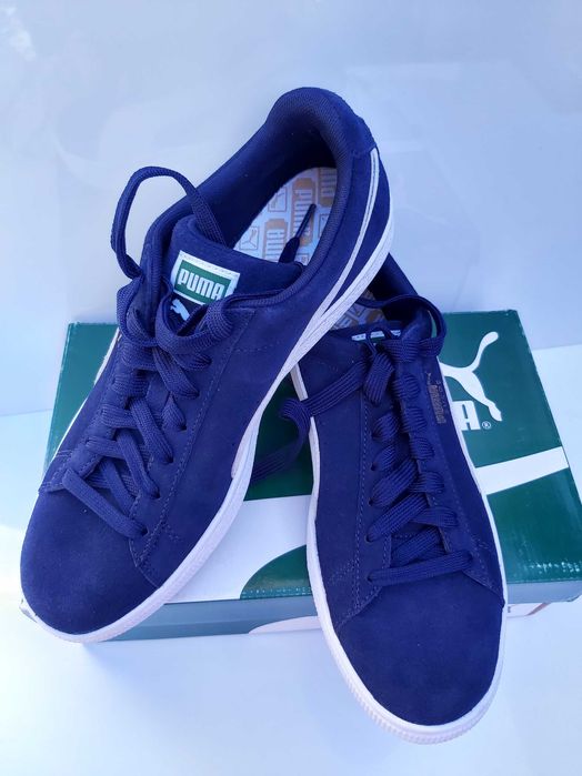 Sneakersy PUMA sportowe zamszowe niebieskie grsnat 43 suede