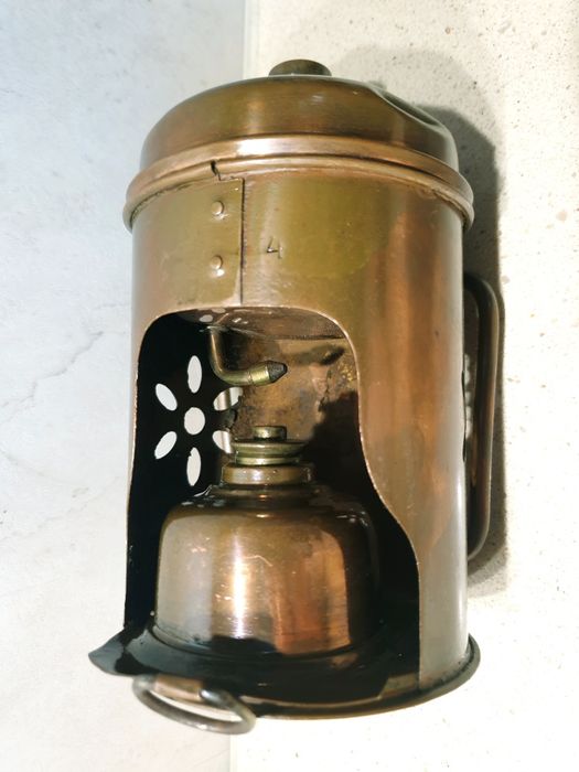 Antique French copper kerosene lamp – 19th century