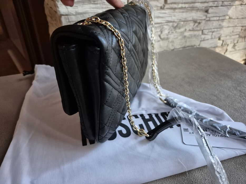 Torebka Damska Kopertówka Love Moschino Czarna pikowana