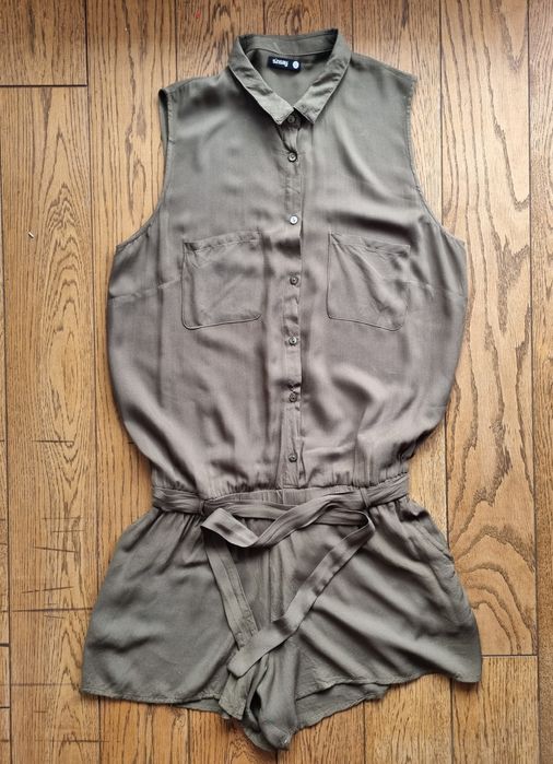 Kombinezon damski, krótki, letni, khaki, Sinsay, rozm L