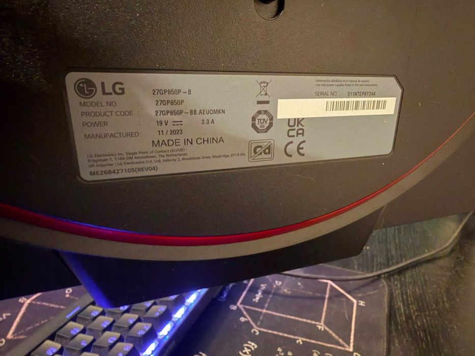 Monitor 27'' LG 27GP850P-B NanoIPS QHD 165Hz 1ms