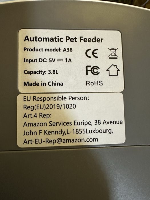 Автоматична годівниця для котів, дозатор корму WellToBe Pet Feeder A36