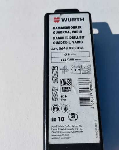 WURTH wiertło SDS PLUS QUADRO-L VARIO 8mm, 165/100mm