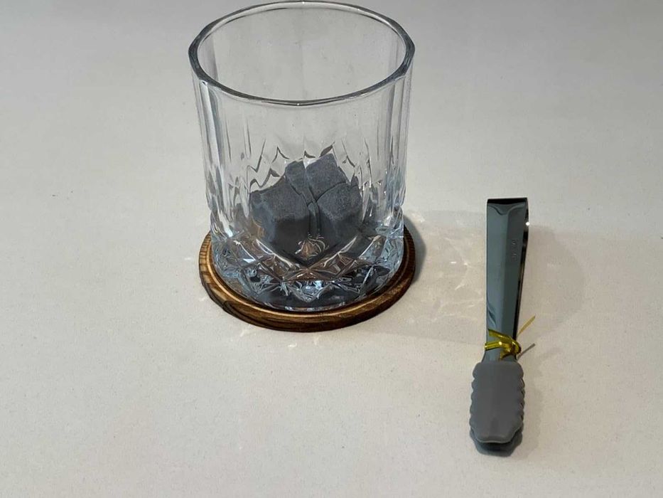 Zestaw do Whisky Szklanki Kamienie Pudełko Prezent + GRATIS Podkładki