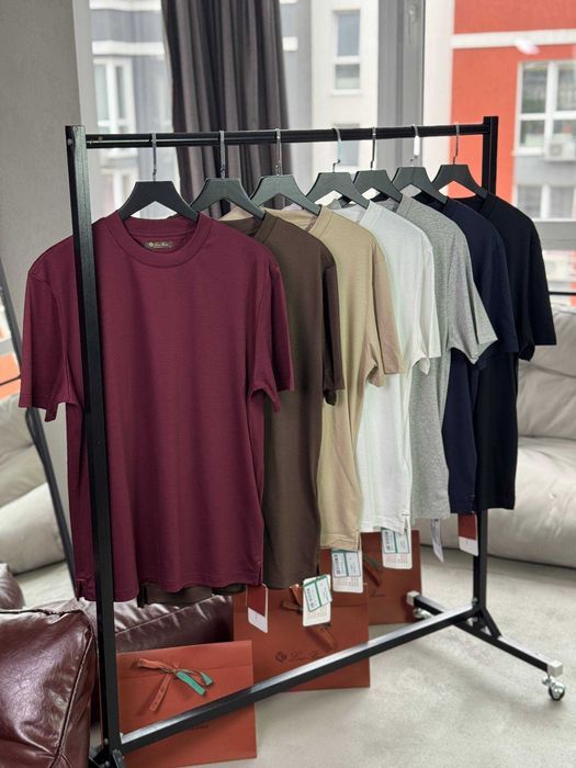Мужская футболка Loro Piana футболка с вышивкой Лоро Пиана базовая футболка 7 цветов