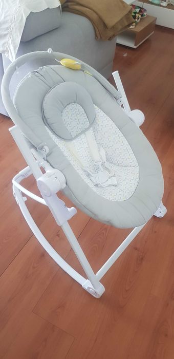 Espreguiçadeira para bebé - BADABULLE Compact'Up - cinzento claro estampado