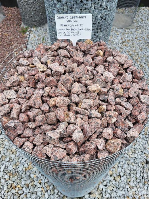 Granit Vanga grys czerwony 16-22 mm Kamienie ogrodowe do akwarium