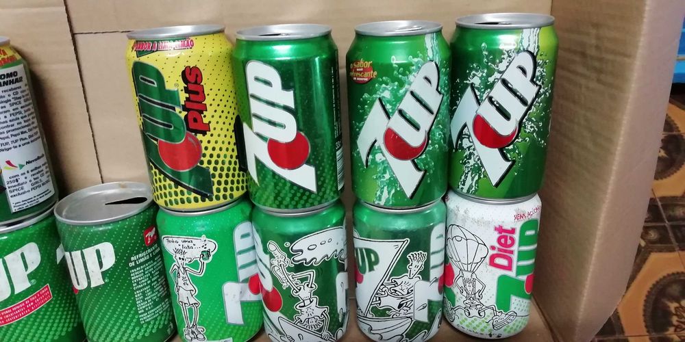 Coleção de Latas antigas 7 Up - Anos 80 e 90-Lote de 15 especiais