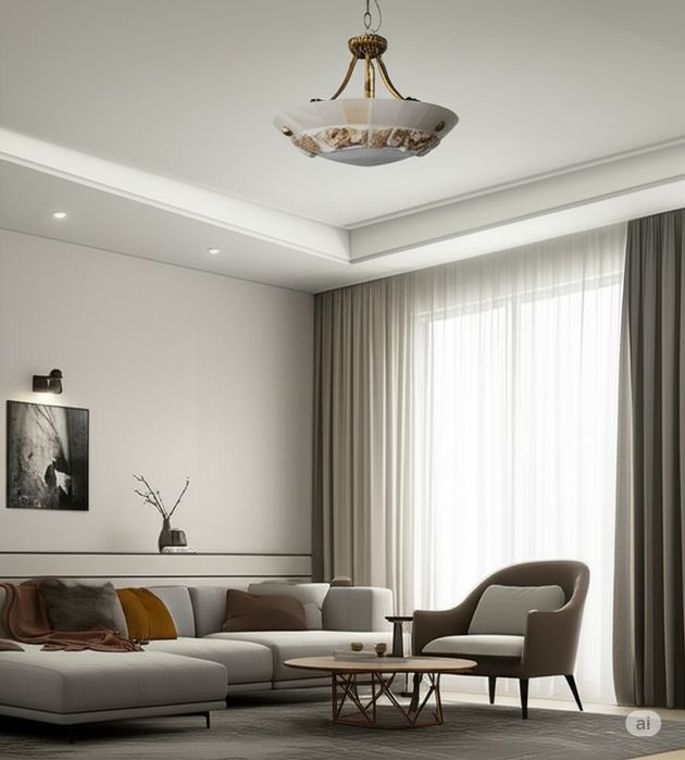 Люстра із каменя на 5 ламп в стилі лофт