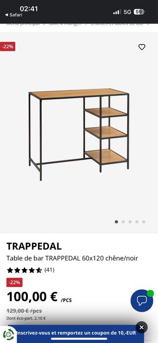 Mesa de bar trappedal