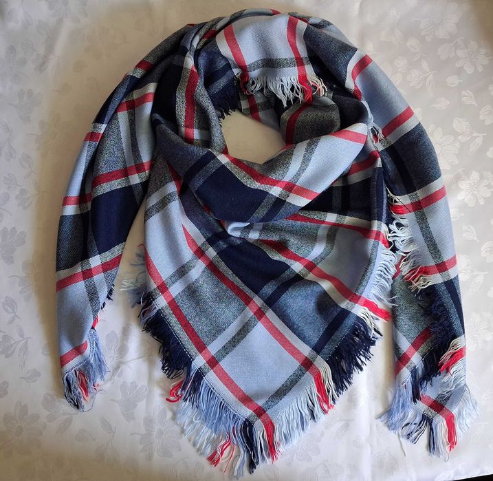 Duża chusta/szalik w kratkę