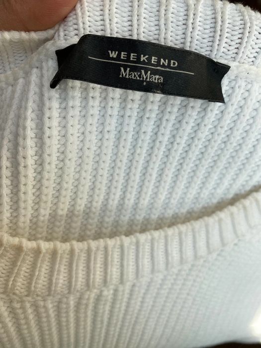Max mara weekend bialy sweter dzianina wiazany pleciony swetr s 36
