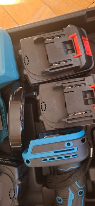 Elektronarzędzia na baterie wkrętarka szlifierka i młotowiertarka