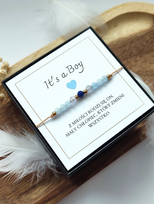 Bransoletka dla przyszłej mamy na baby shower lub gender reveal