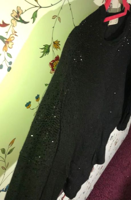 Sweter cardigan krysztalki Sfera Bershka 36 S