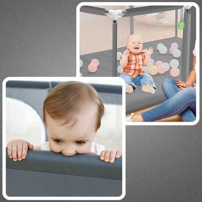 Дитячий манеж ПРЕМІУМ 126см х 126см +30 кольорових мячиків!