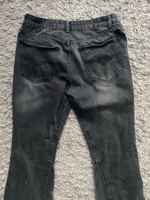 Zara flared type jeans distressed archive jaded london type balenciaga rick owens
