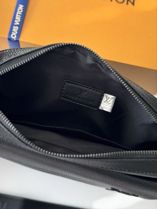 Сумка Louis Vuitton Fastline, чоловіча чорна шкіряна сумка, месенджер через плече, фастлайн луі вітон