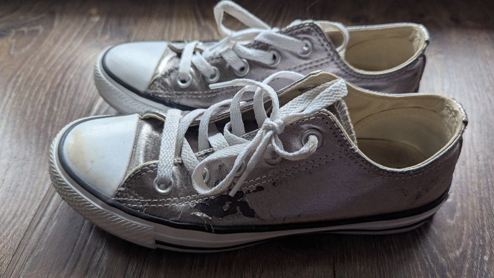 Trampki Converse 37 srebrne metaliczne All Star