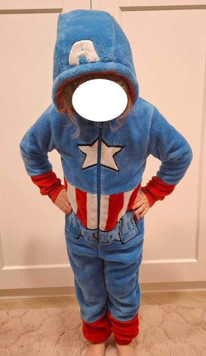 Strój Kostium Przebranie Kombinezon kapitan ameryka marvel 110 116