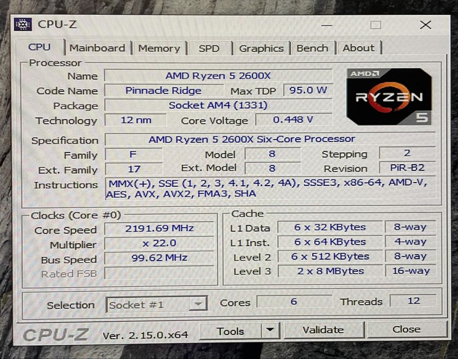 Комплект AMD Ryzen 5 2600x  B450M Pro