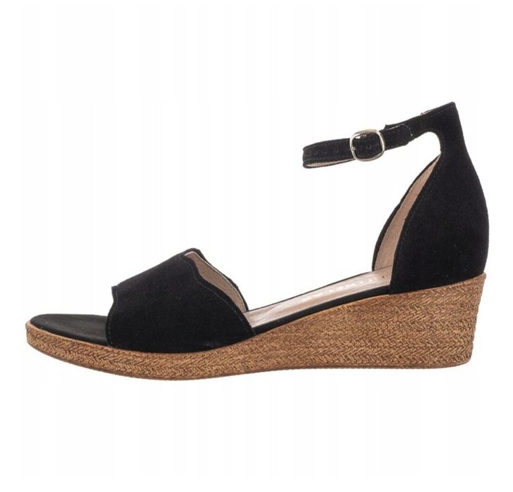 Buty Damskie Sandały na Platformie Skórzane Ryłko Czarne 3MBE3_X