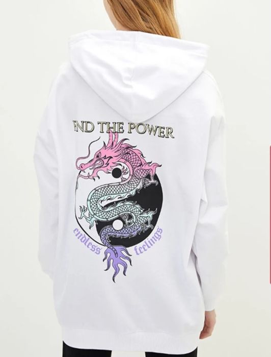 Biała bluza ze smokiem LC Waikiki rozm. M