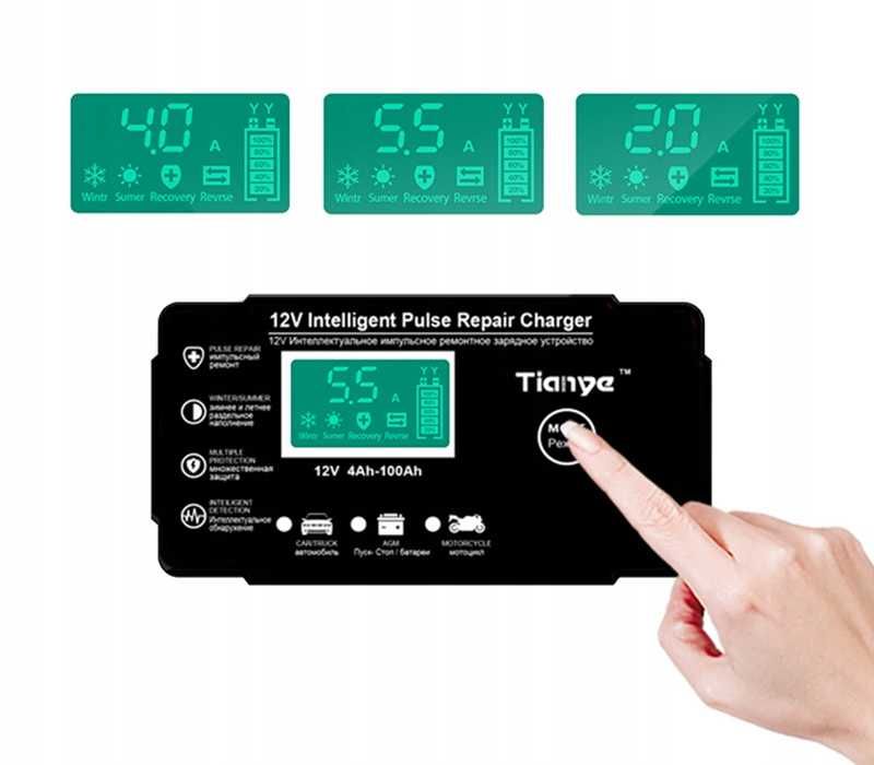 Automatyczny Prostownik Do Akumulatorów Inteligentny 12V 6A