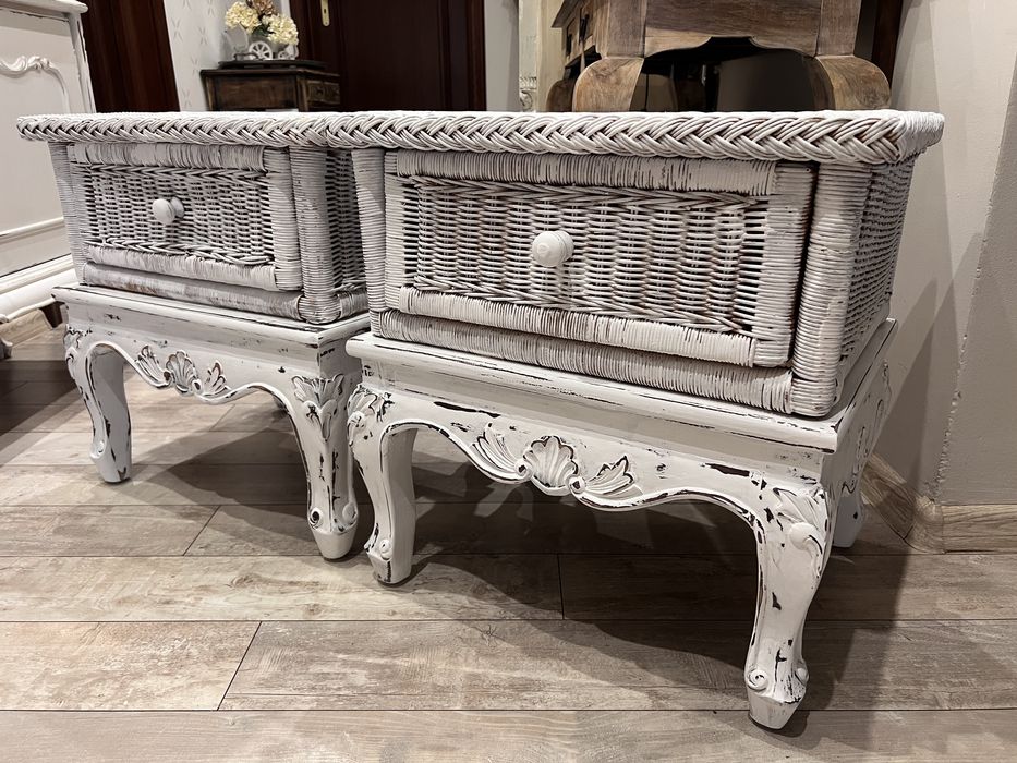 Ludwikowskie komody szafki z ratanem