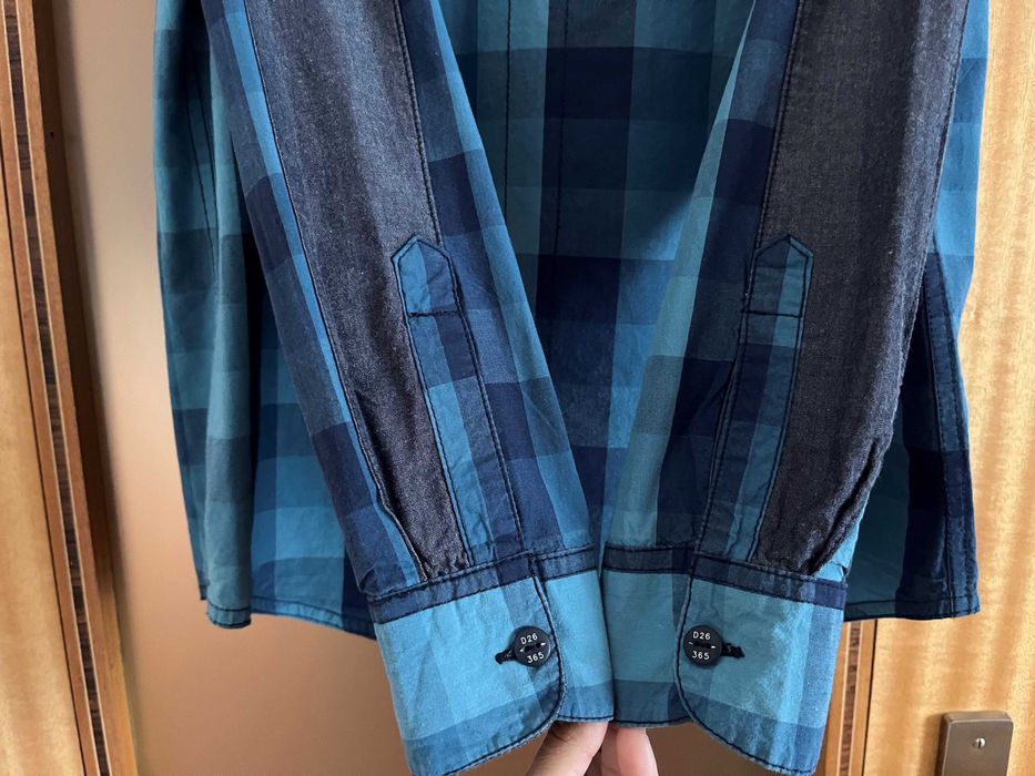 Camisa ao xadrez azul marinho - Homem - Tamanho M