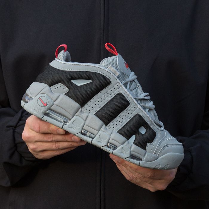 Nike Air More Uptempo Low Grey Black Red