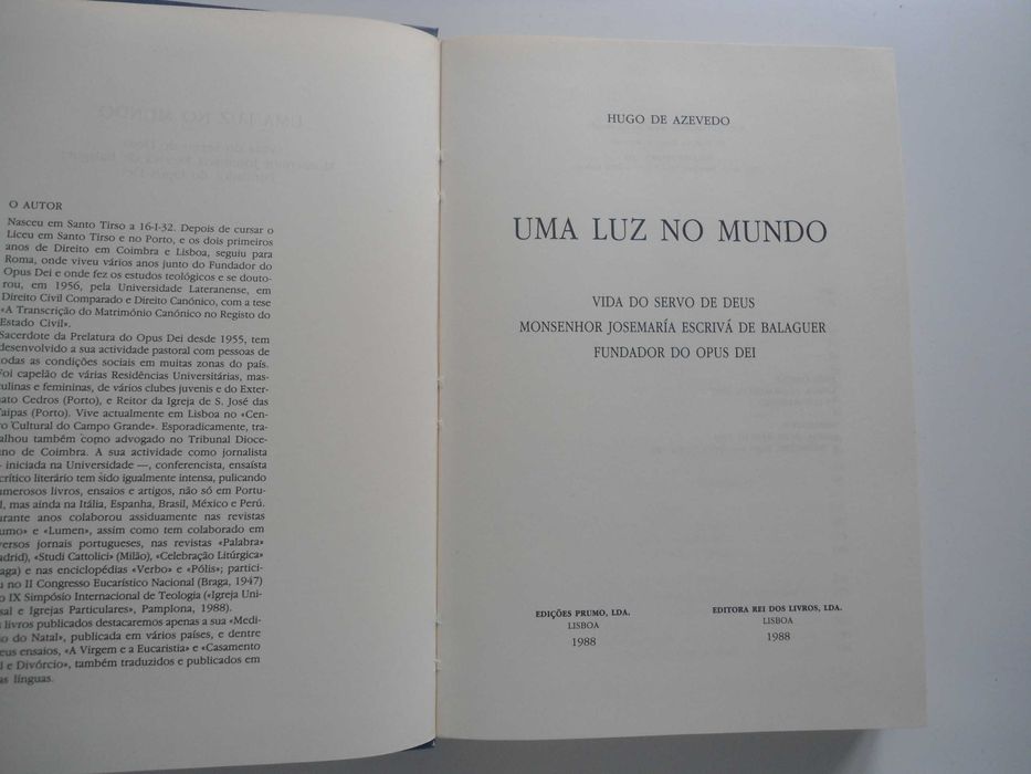 Uma Luz no Mundo por Hugo de Azevedo