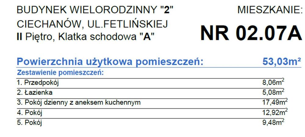 Nowa inwestycja! 53,03m2 3 pok.