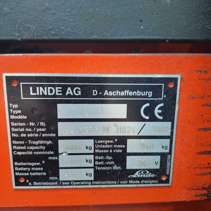 Linde L16 elektryczny wózek wysokiego podnoszenia