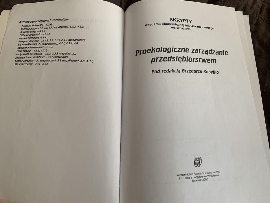 Proekologiczne zarządzanie przedsiębiorstwem, Grzegorz Kobyłko