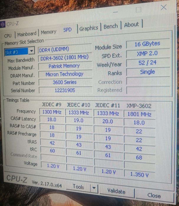 RAM Patriot Viper DDR4 16 G.
