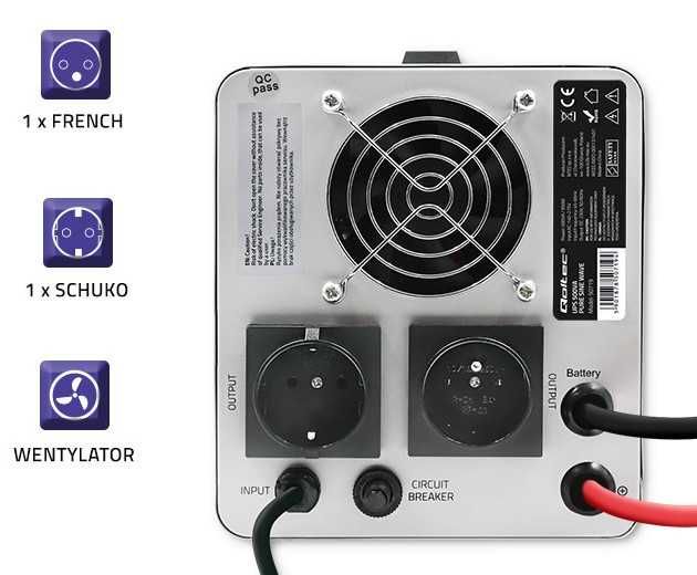 ИБП ДБЖ UPS Qoltek чистий сінус 1000ва 700вт для котла в наявності