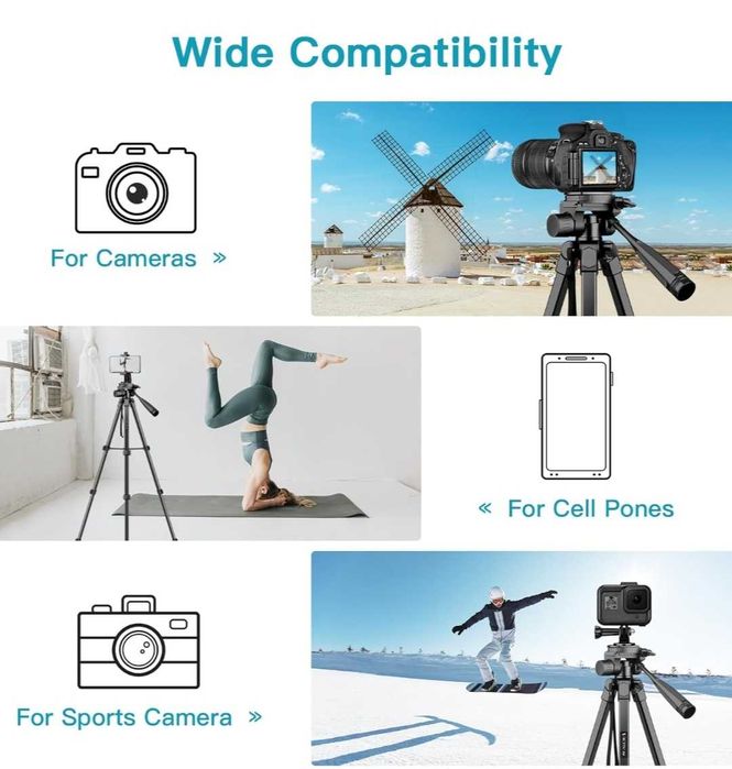 Tripod VICTIV P50 Aluminiowy Statyw do telefonu, aparatu, 172 cm