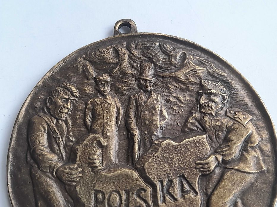 Plakieta Teheran Jałta Poczdam - rozbiór Polski (dwustronna)