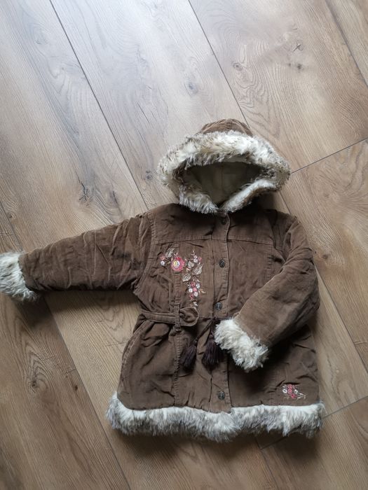 Piękny płaszcz płaszczyk na zimę kurtka parka dla dziewczynki