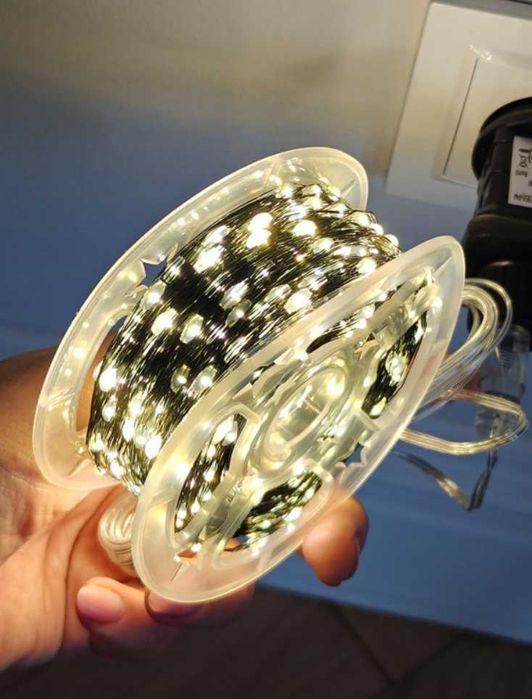 Zewnętrzne/ wewnętrzne lampki choinkowe drucik 500 LED 50m ciepłebiałe