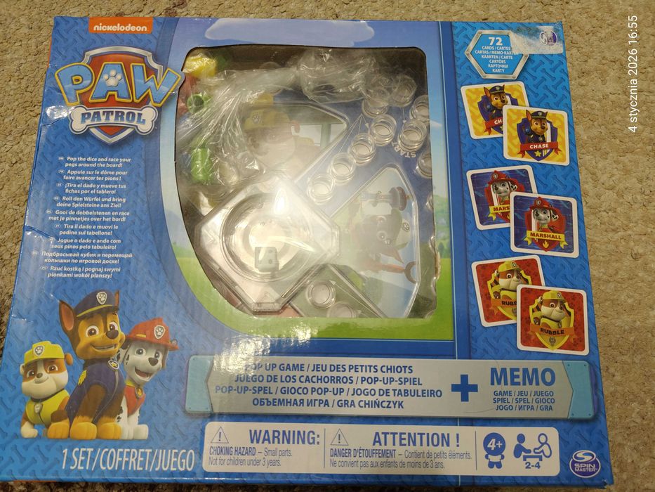Psi Patrol. Memory i Gra chińczyk - PopUp
