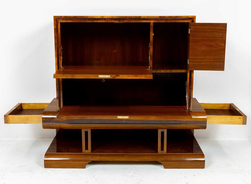 Komoda art deco barek antyk stara lata 30 Polska orzech