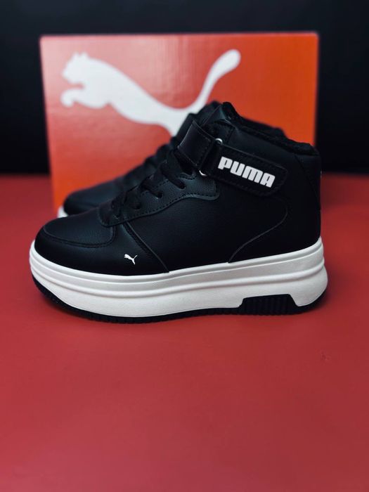 Кожаные кроссовки Пума / зимние красовки Пума / ботинки Puma / Нлвинка